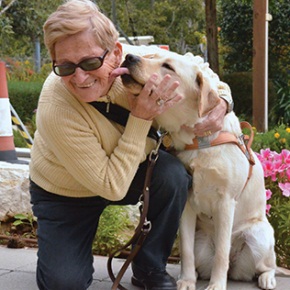 Client with guide dog